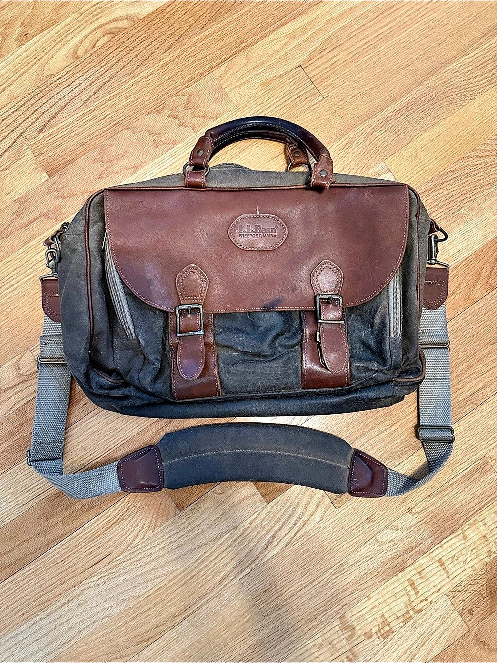 L.L. Bean Canvas and Leather Briefcase